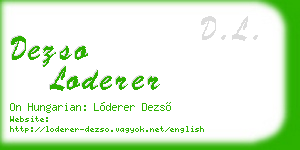 dezso loderer business card