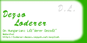 dezso loderer business card